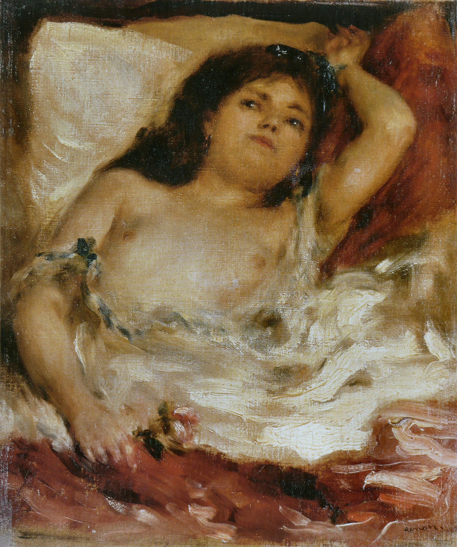 Półnaga kobieta leżąca: róża - Pierre-Auguste Renoir