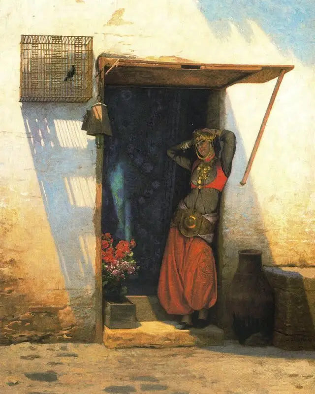 Kobieta z Kairu przy drzwiach - Jean-Léon Gérôme