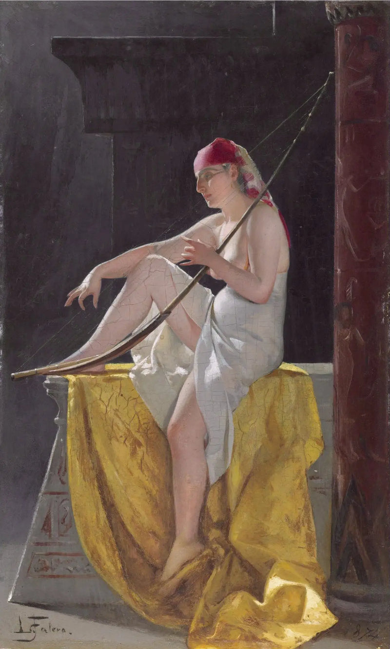 Egipska kobieta z harfą - Luis Ricardo Falero