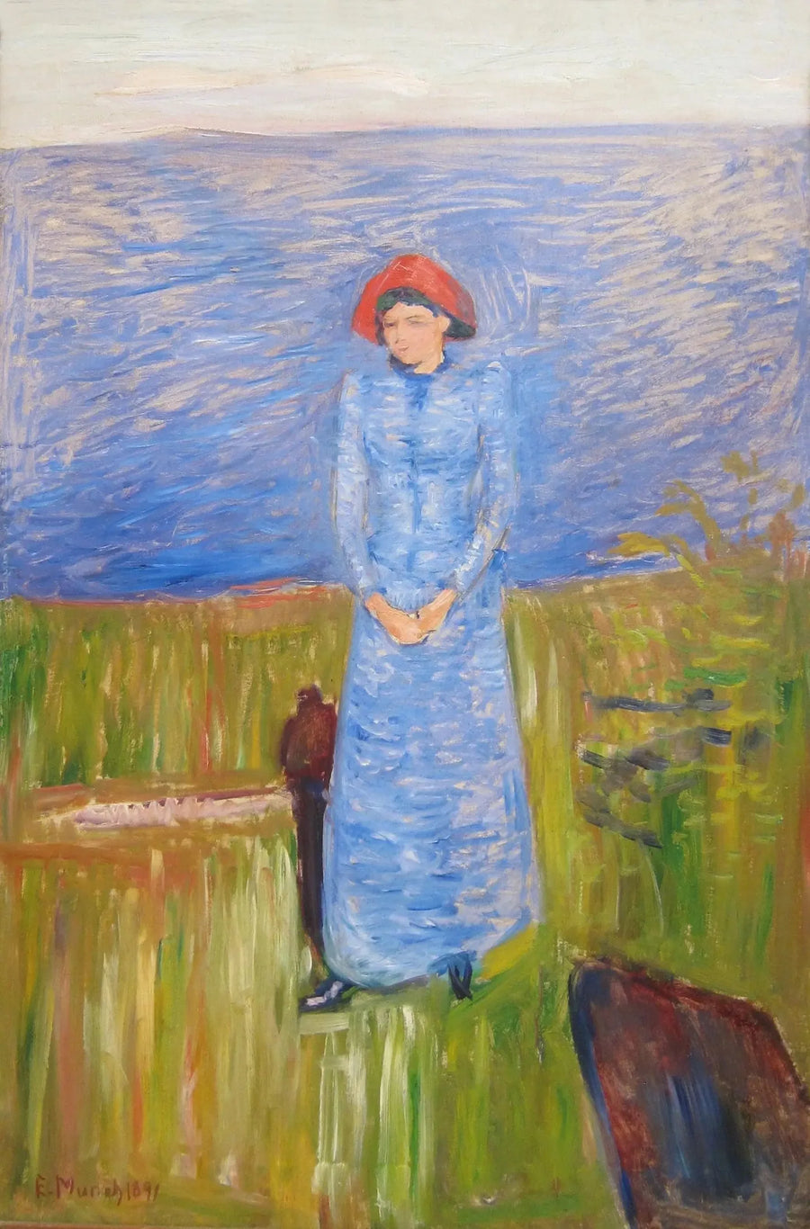 Kobieta w niebieskim przed niebieską wodą - Edvard Munch