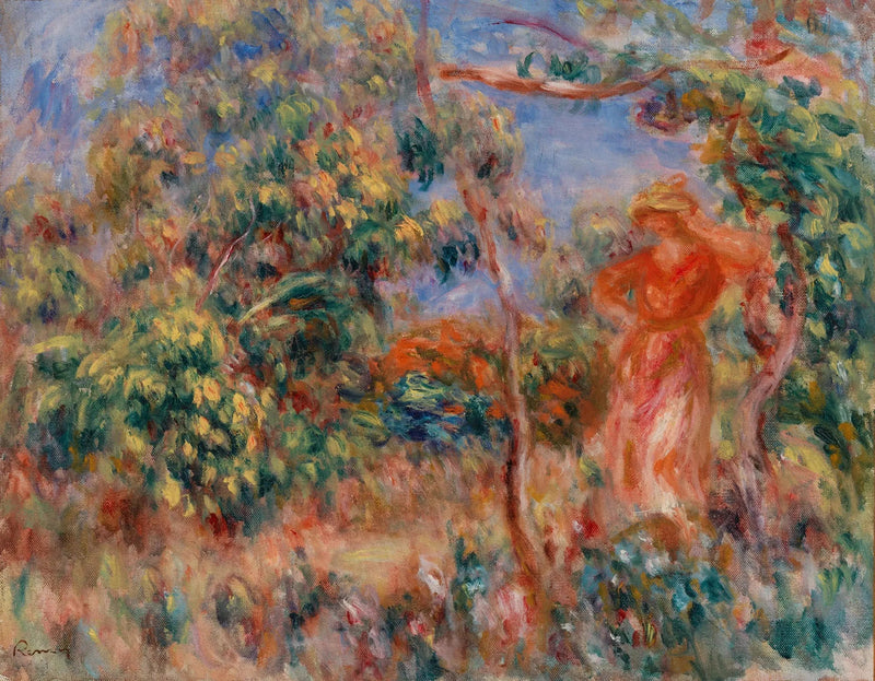 Kobieta w czerwieni w krajobrazie - Pierre-Auguste Renoir