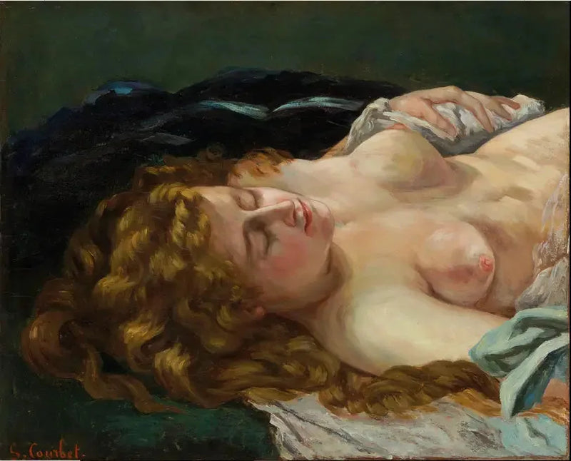 Śpiąca kobieta z rudowymi włosami - Gustave Courbet