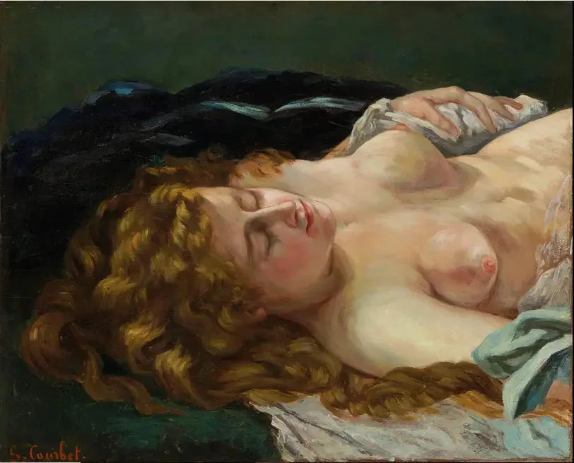 Śpiąca kobieta z rudowymi włosami - Gustave Courbet