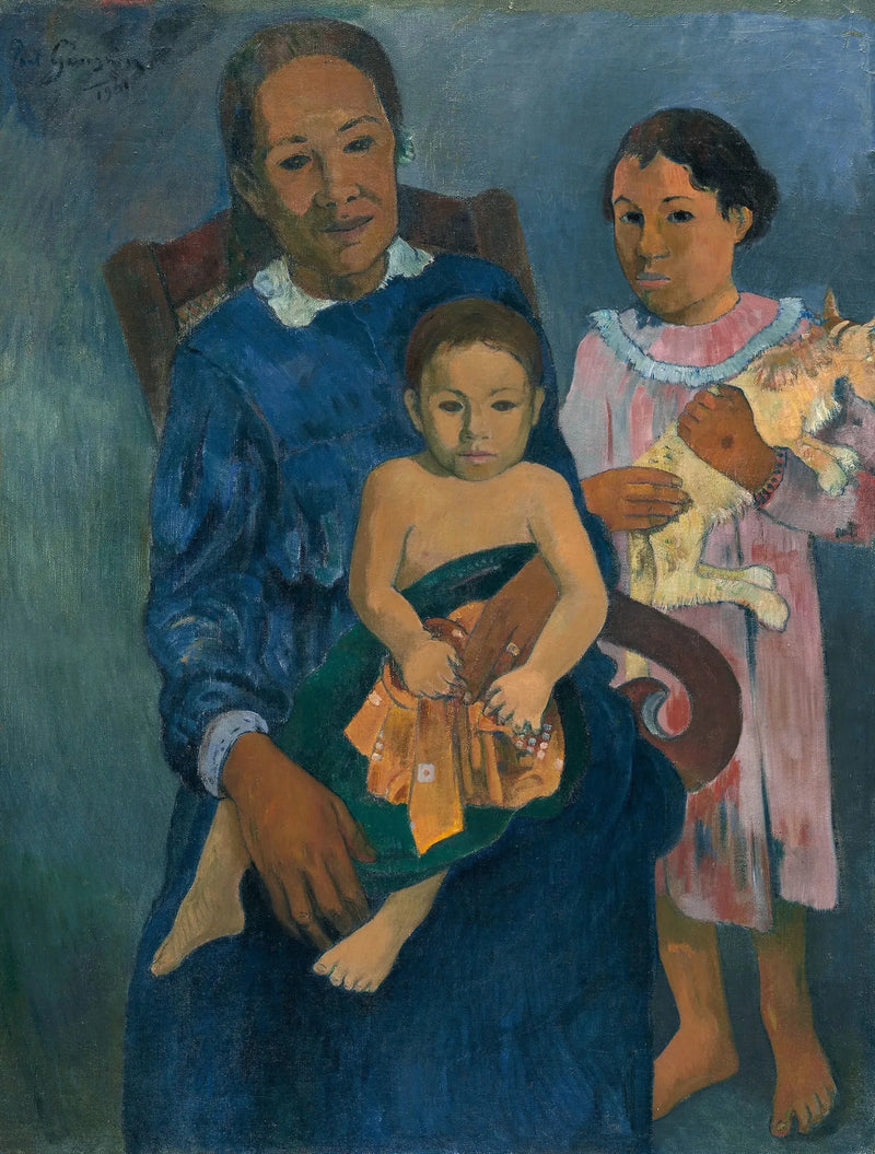 Kobieta i dwoje dzieci - Paul Gauguin