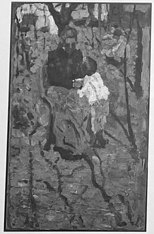 Kobieta i dziecko (przednia strona) / Szkic krajobrazu z kościołem (tylna strona) - Kazimir Malevich