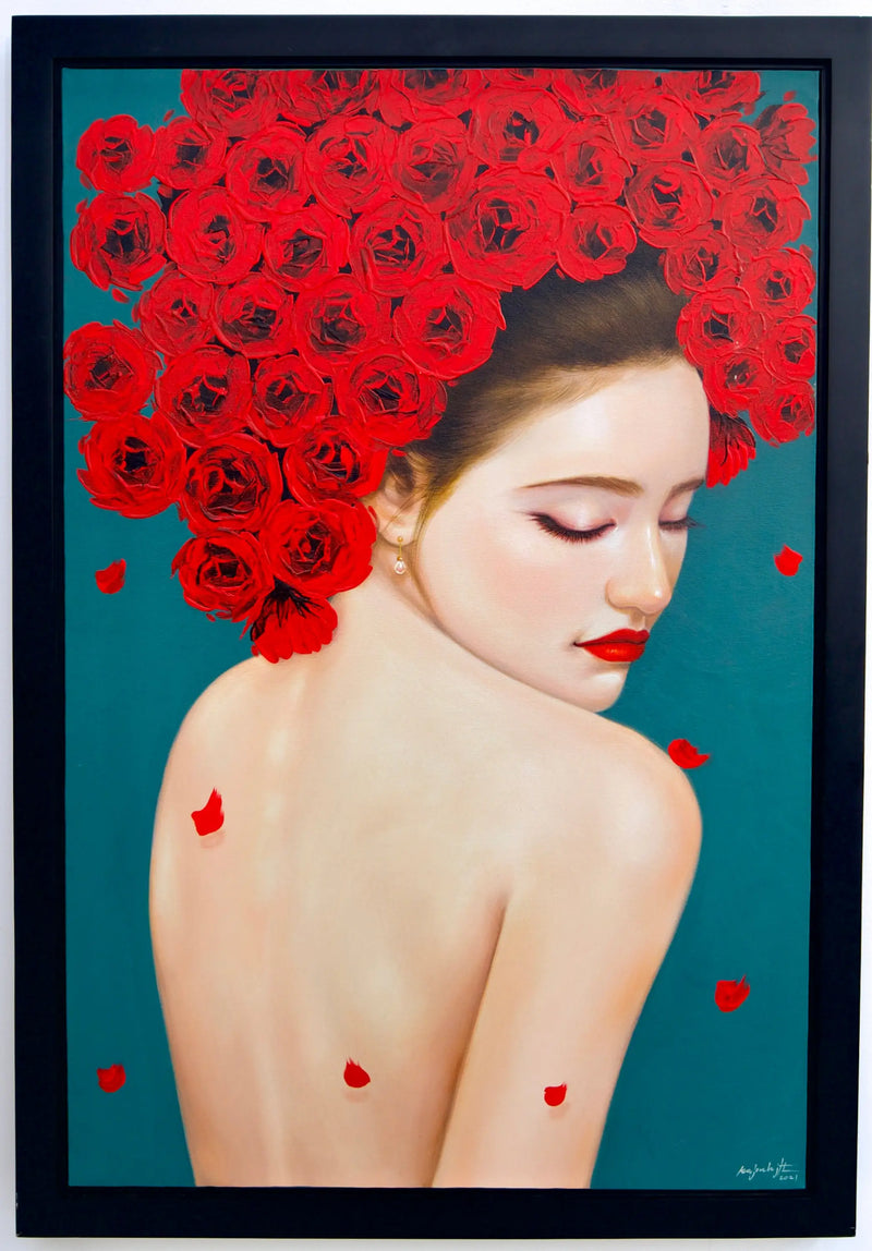 Kobieta Krucha z Różami | 60x90cm
