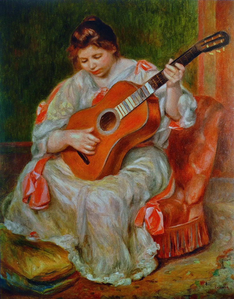 Kobieta grająca na gitarze - Pierre-Auguste Renoir