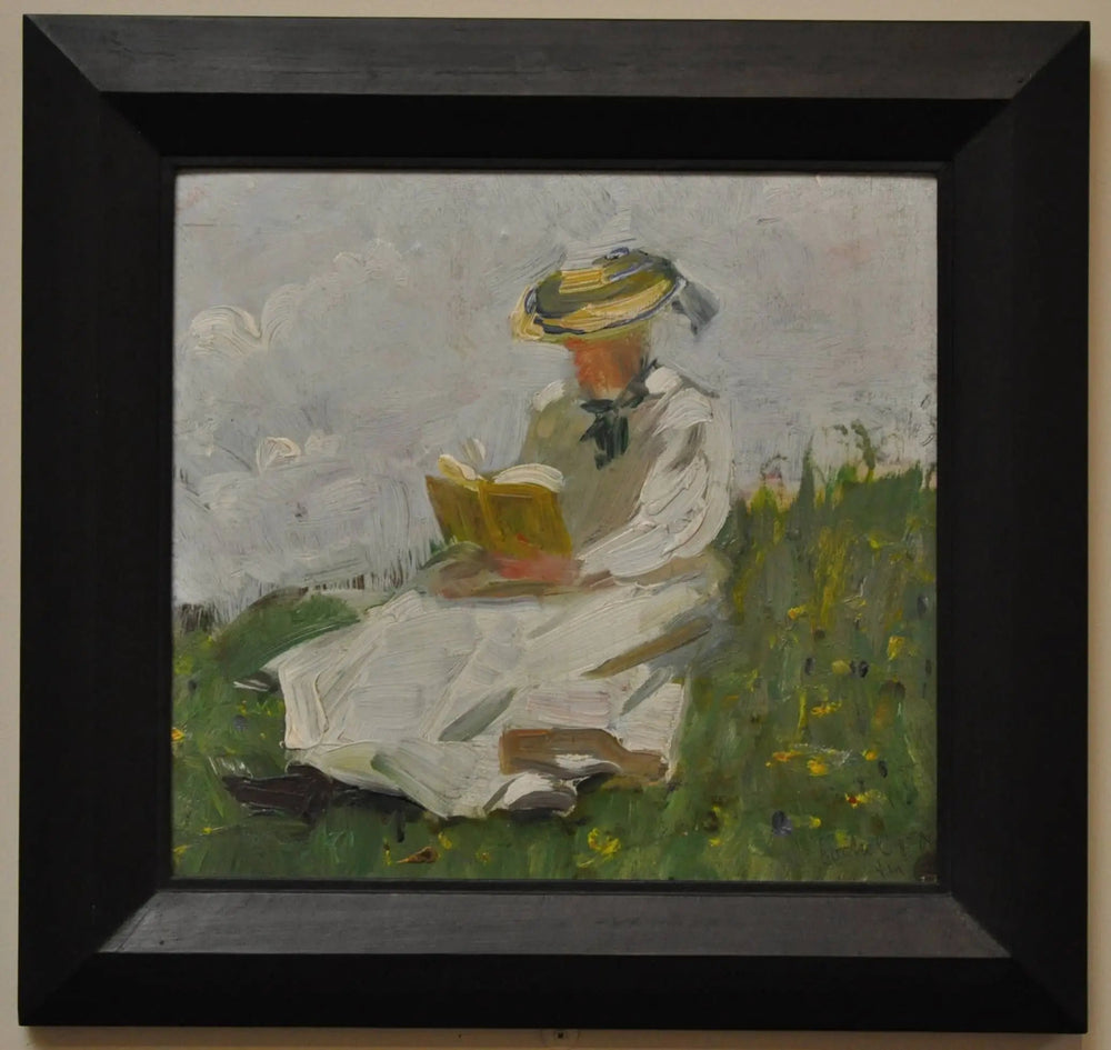 Reproduction du tableau « Femme lisant dans le vert - Franz Marc » par Alpha Reproduction en peinture à l’huile