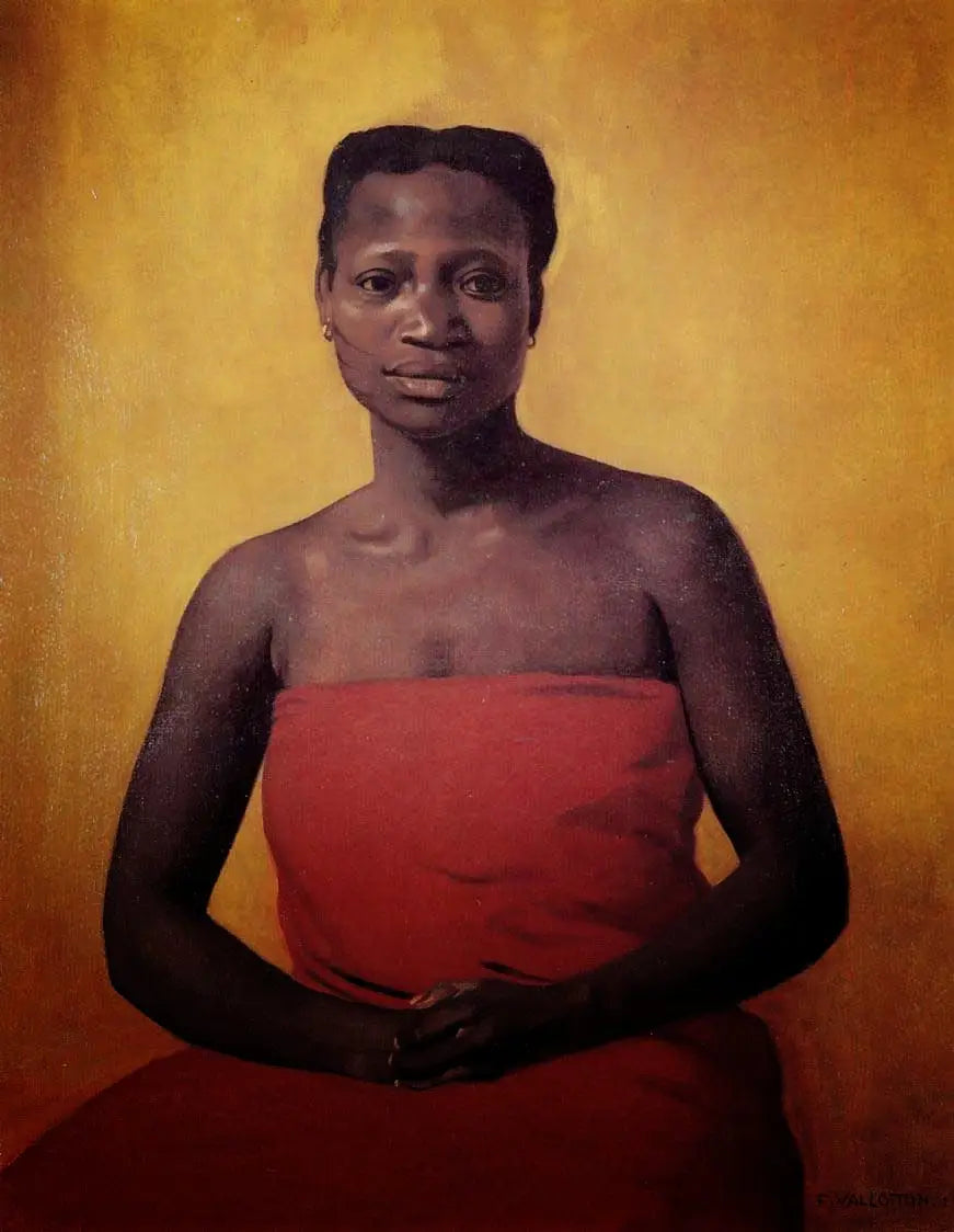 Czarna kobieta siedząca twarzą do przodu - Félix Vallotton