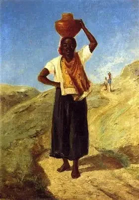Czarna Kobieta niosąca dzban na głowie - Camille Pissarro