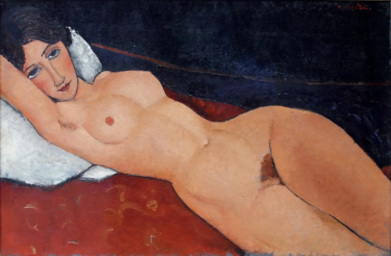 Nagie kobieta leżąca na poduszce - Amedeo Modigliani