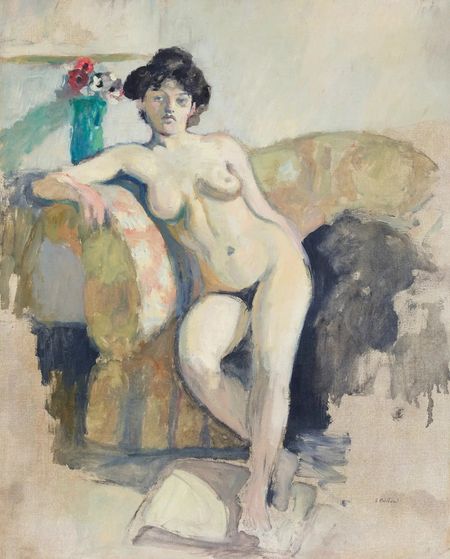 Nagą kobieta siedząca na kanapie - Édouard Vuillard