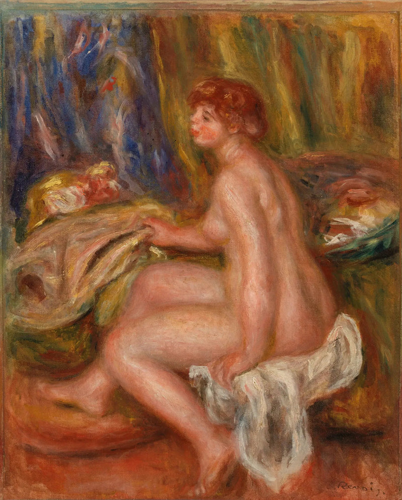 Akt kobiecy siedzący, widok z profilu - Pierre-Auguste Renoir