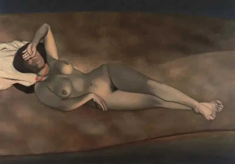 Nagą kobieta leżąca na piasku - Félix Vallotton