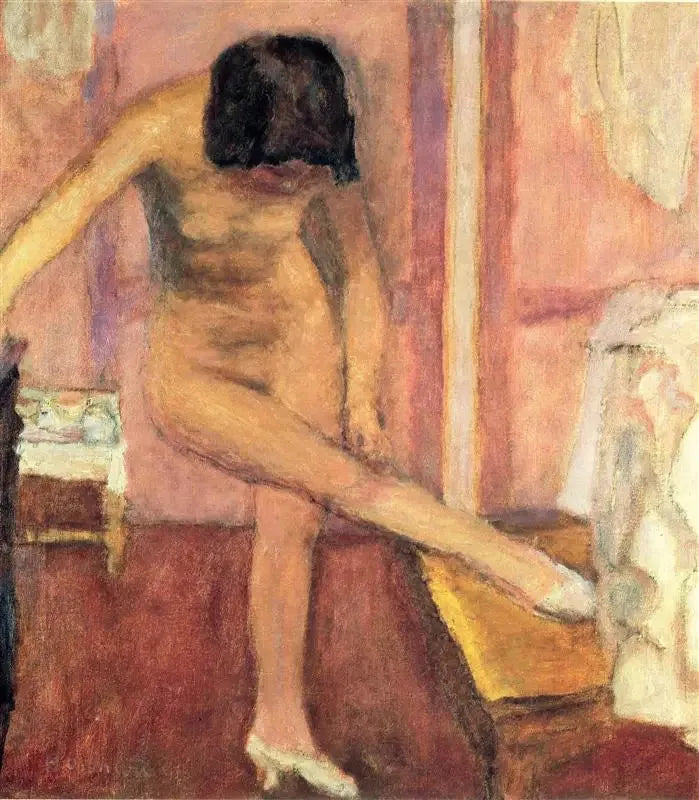 Naga kobieta schylająca się - Pierre Bonnard