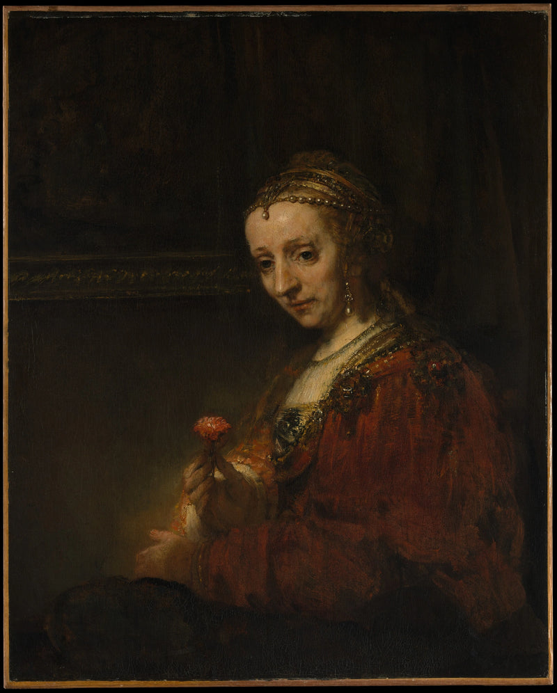 Kobieta z różą - Rembrandt
