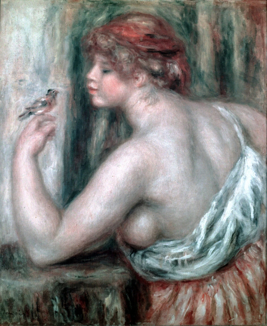 Kobieta z rudzikem - Pierre-Auguste Renoir