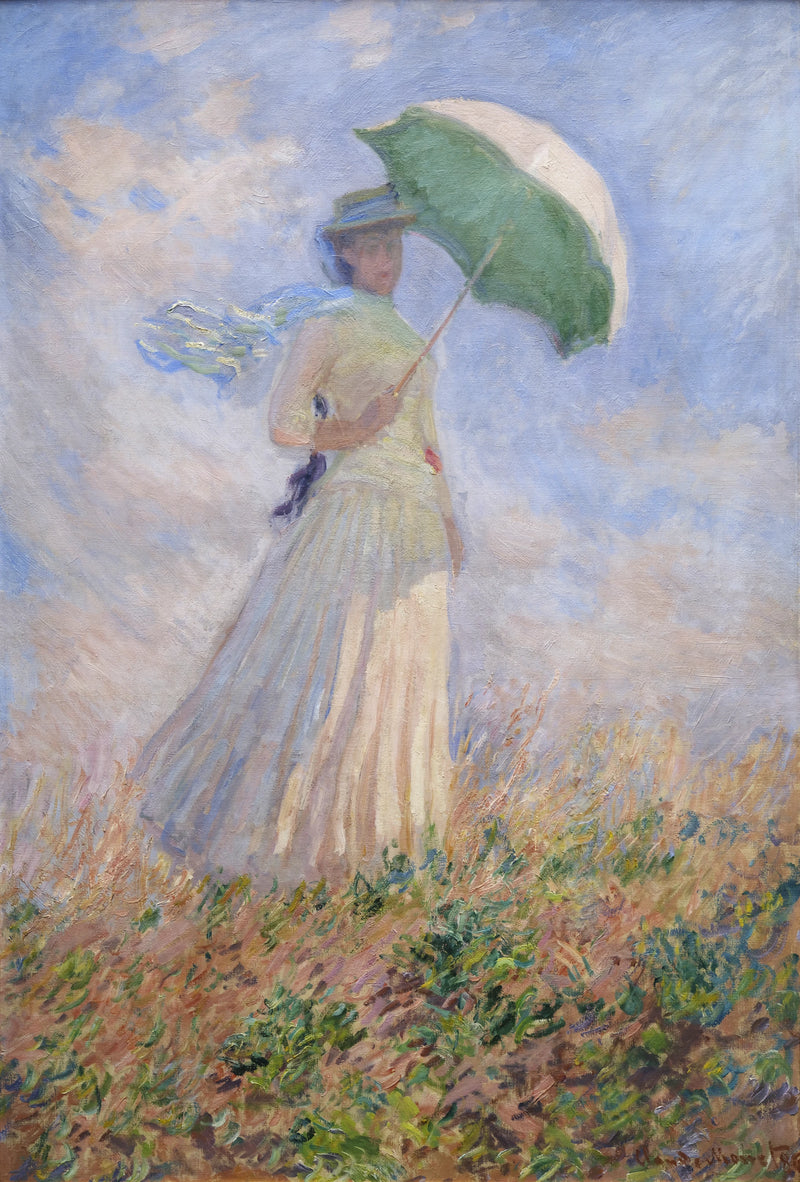 Kobieta z parasolem zwrócona w prawo W1076 - Claude Monet