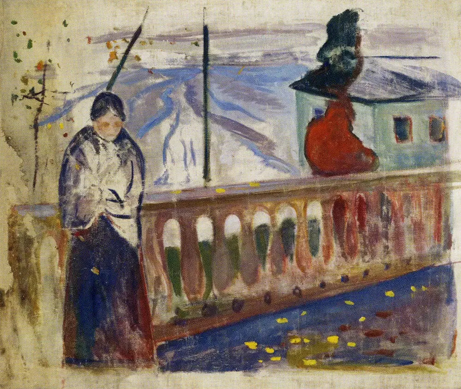 Kobieta przy balustradzie - Edvard Munch