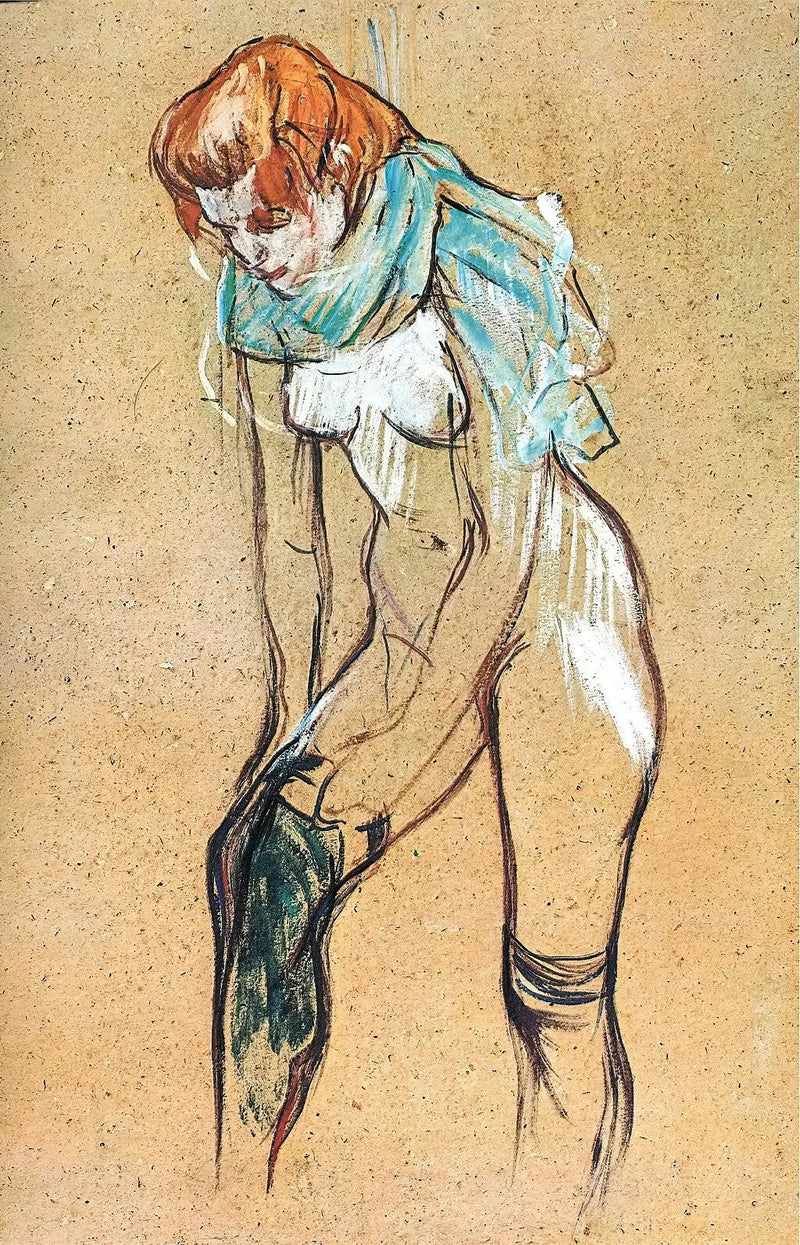 Kobieta, która ściąga pończochę - Henri de Toulouse-Lautrec