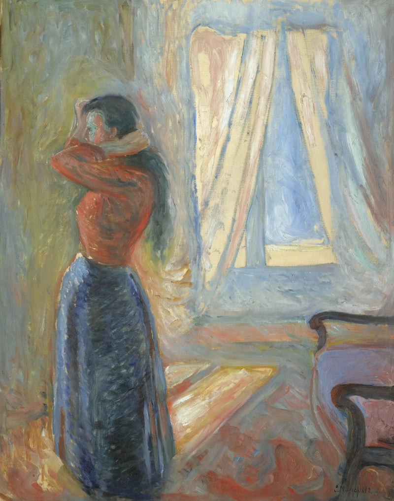 Kobieta patrząca w lustro - Edvard Munch