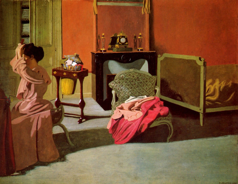 Kobieta układająca włosy - Félix Vallotton
