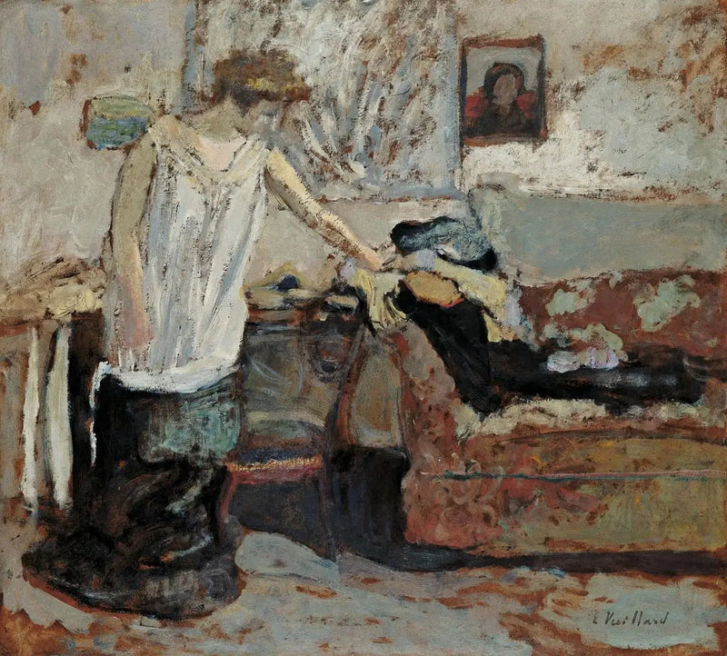 Kobieta rozbierająca się - Édouard Vuillard