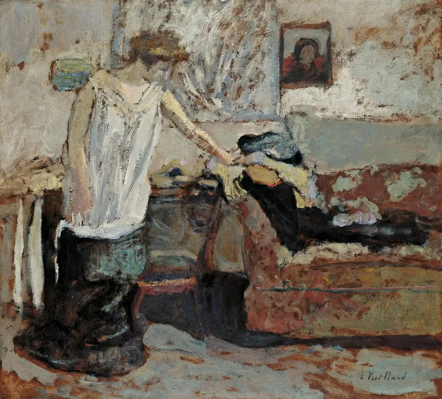 Kobieta rozbierająca się - Édouard Vuillard