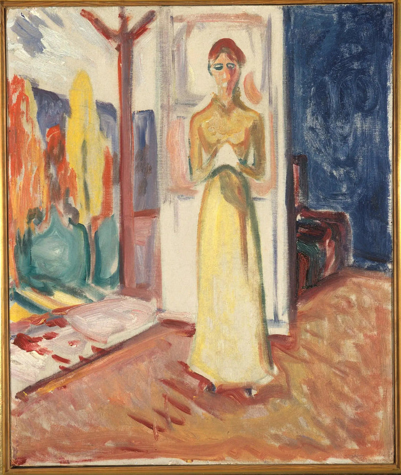 Kobieta stojąca w progu drzwi - Edvard Munch