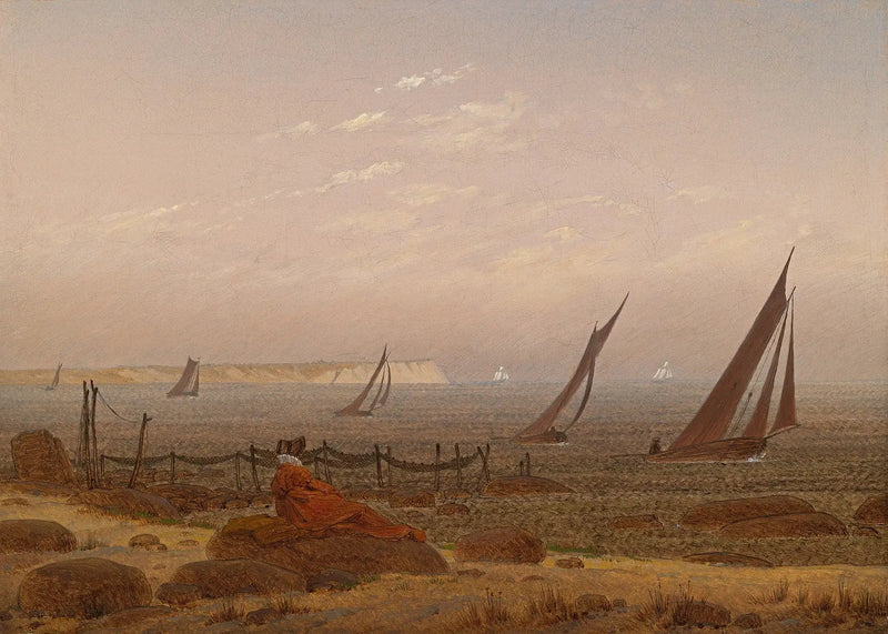 Kobieta na plaży w Rugii - Caspar David Friedrich