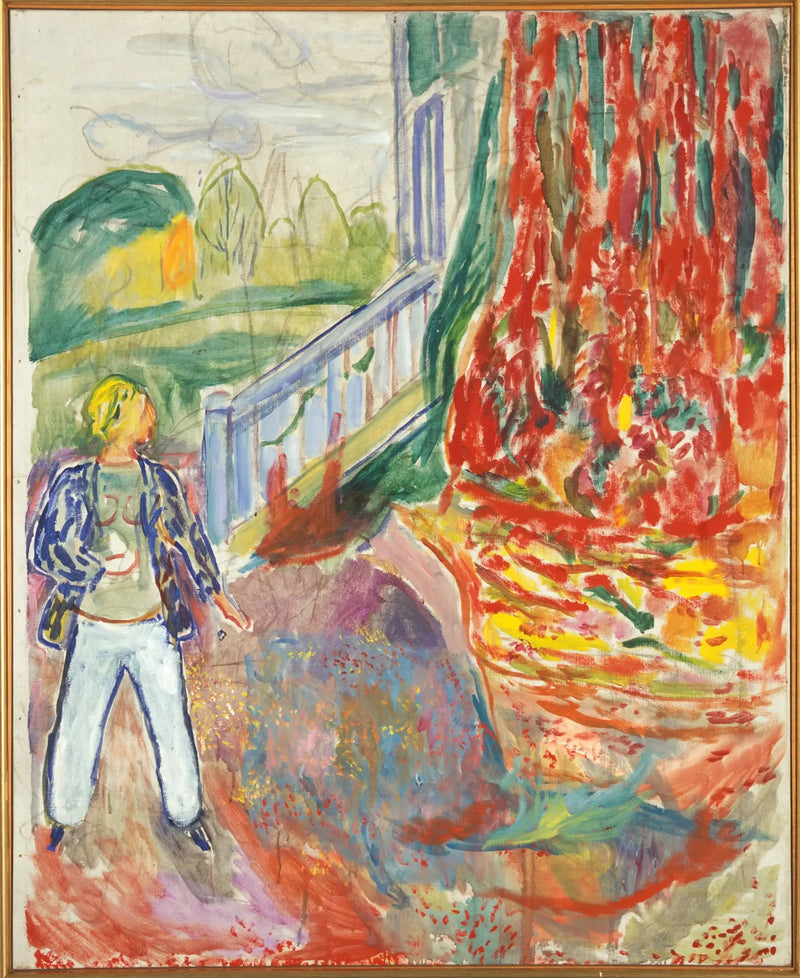 Kobieta na schodach werandy - Edvard Munch