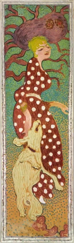 Kobiety w ogrodzie: kobieta w sukience w białe kropki - Pierre Bonnard