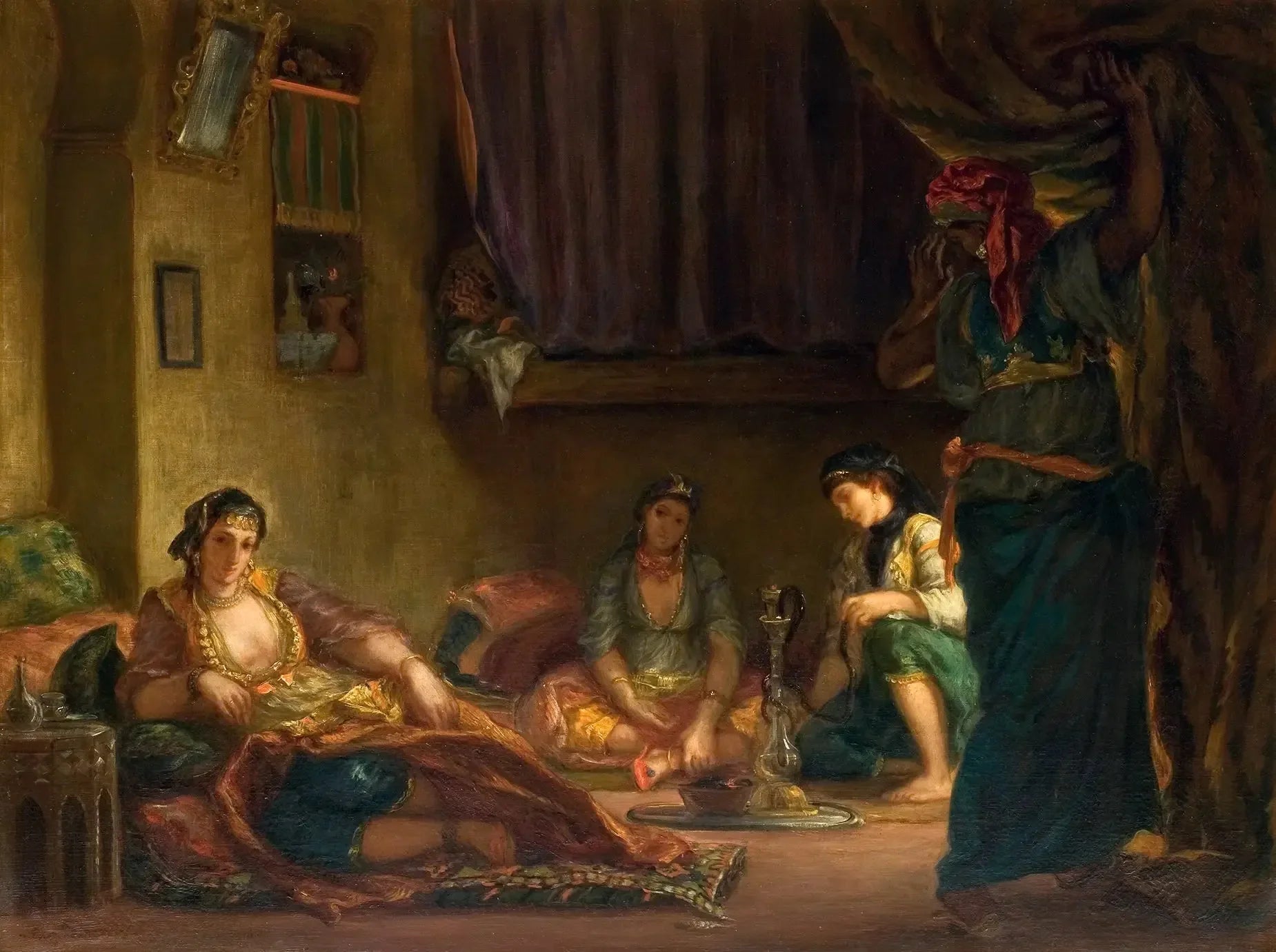 Femmes d'Alger dans leur intérieur - Eugène Delacroix image 1 reproduction de peinture à l’huile