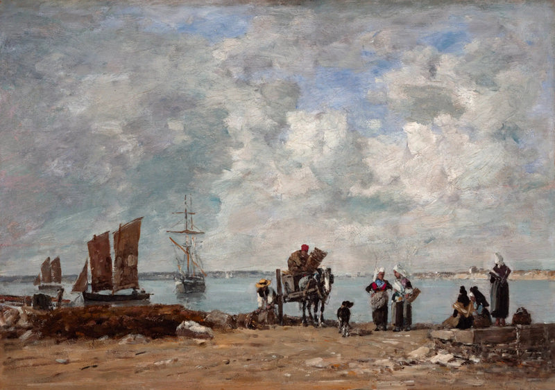 Kobiety rybaków nad morzem - Eugène Boudin