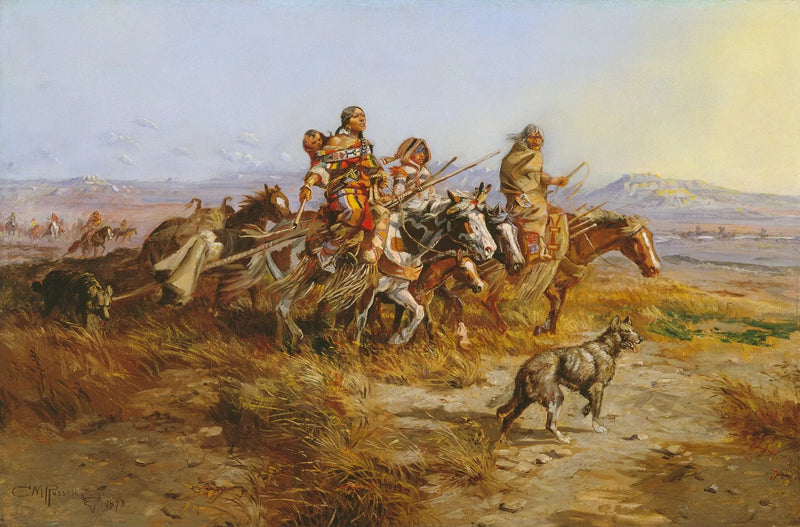 Indyjskie kobiety w ruchu - Charles Marion Russell