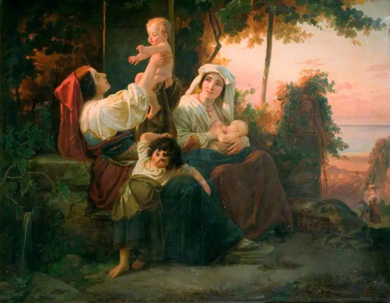 Włoskie kobiety w winnicy w pobliżu Rzymu - Julius Schrader