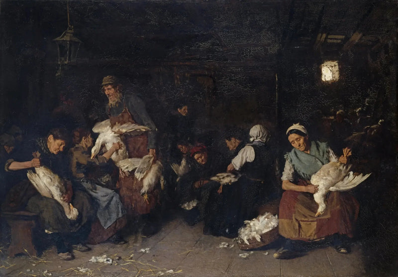 Kobiety pucujące gęsi - Max Liebermann