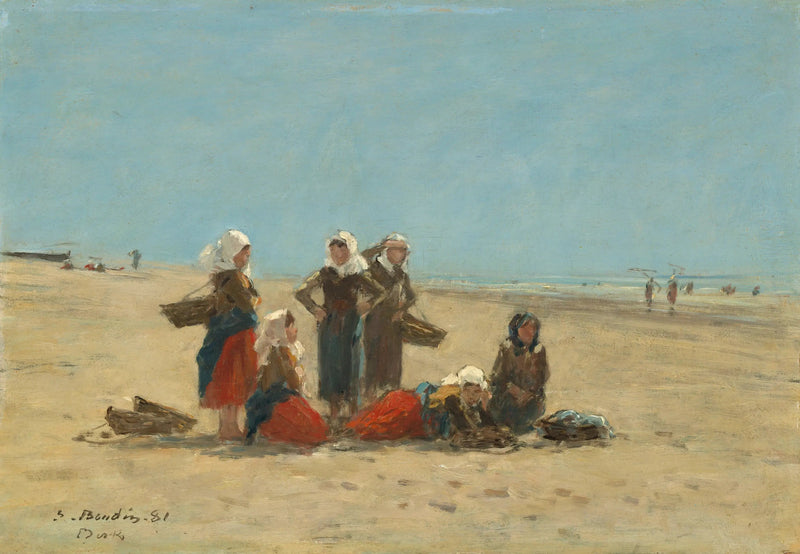 Kobiety na plaży w Berck - Eugène Boudin