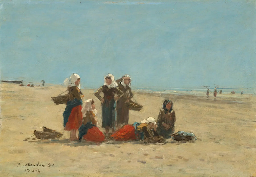 Kobiety na plaży w Berck - Eugène Boudin
