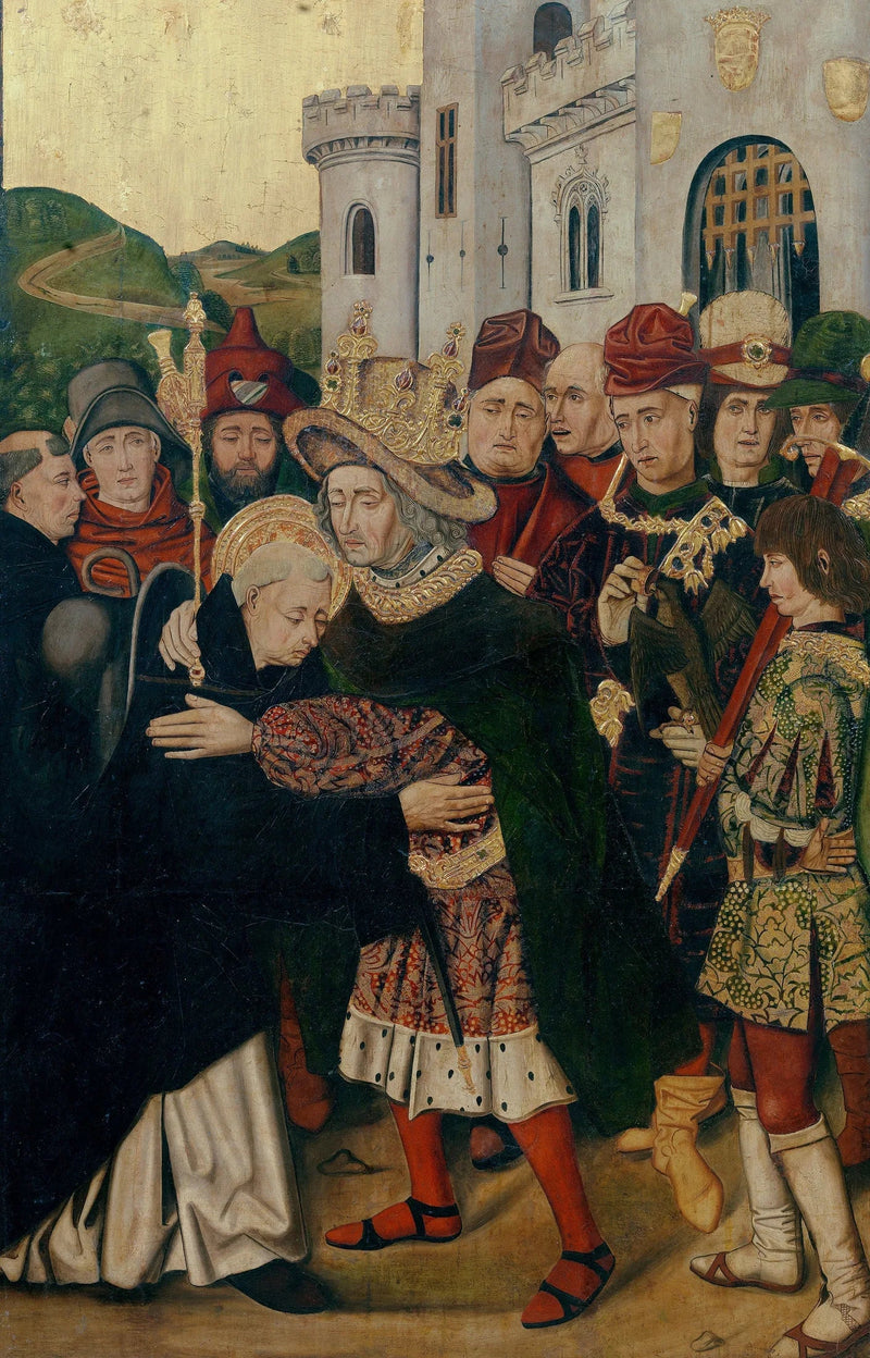 Ferdinand I z Kastylii witający świętego Dominika z Silos - Bartolomé Bermejo