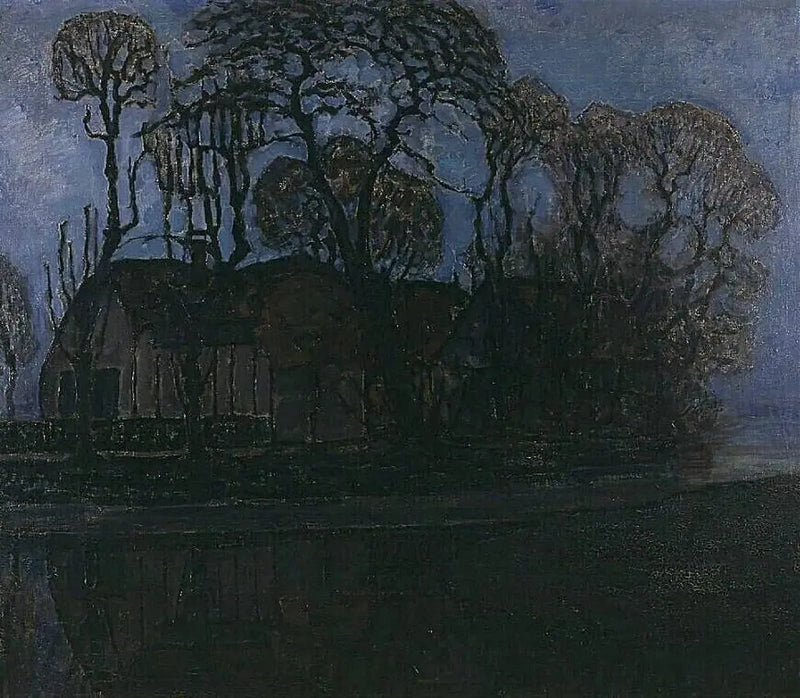 Farma w Duivendrecht wieczorem - Piet Mondrian
