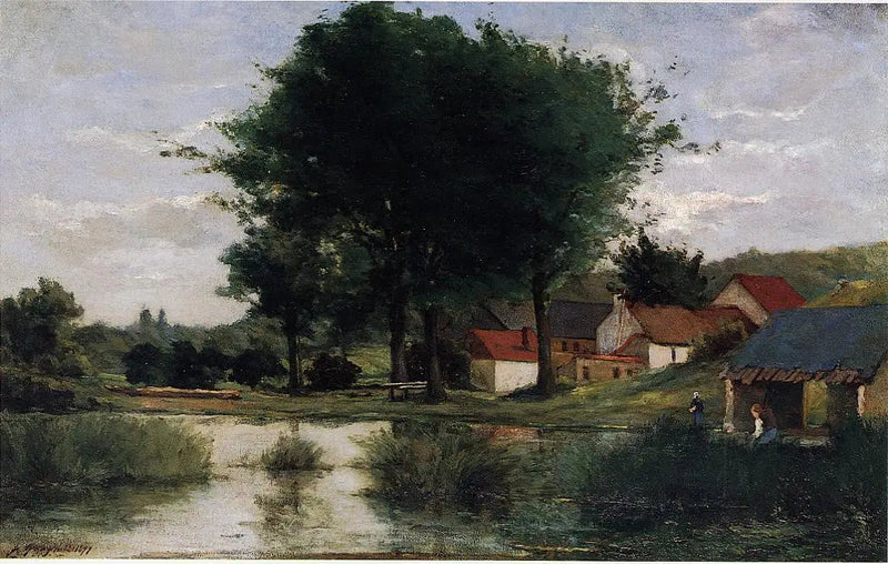 Farma przy stawie, lub Krajobraz jesienny - Paul Gauguin
