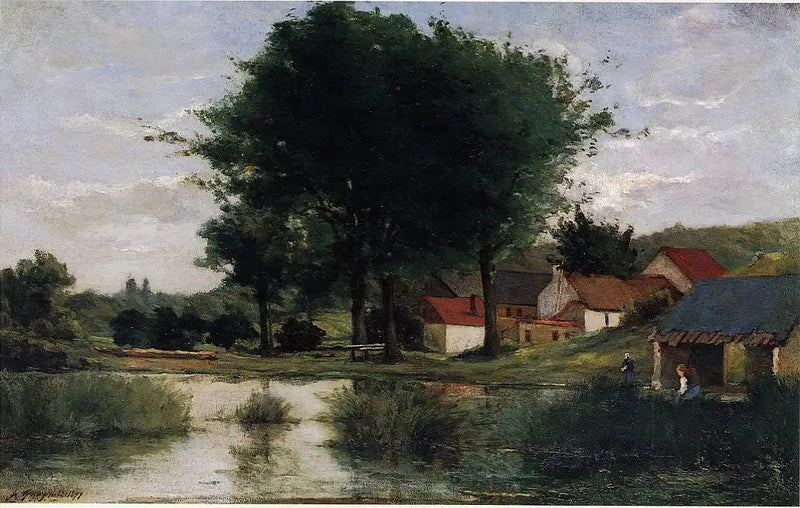 Farma przy stawie, lub Krajobraz jesienny - Paul Gauguin