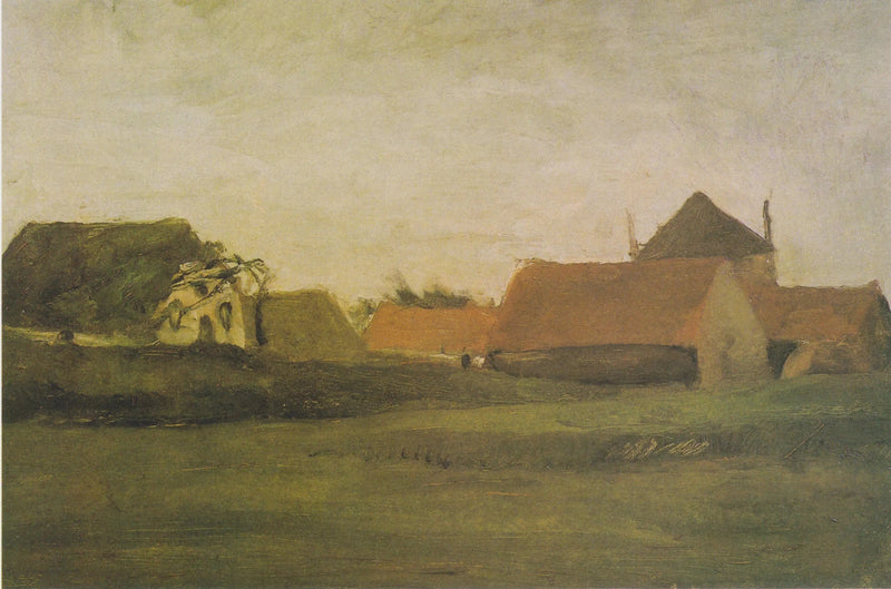 Farmy w Loosduinen koło Hagi o zmierzchu - Vincent van Gogh