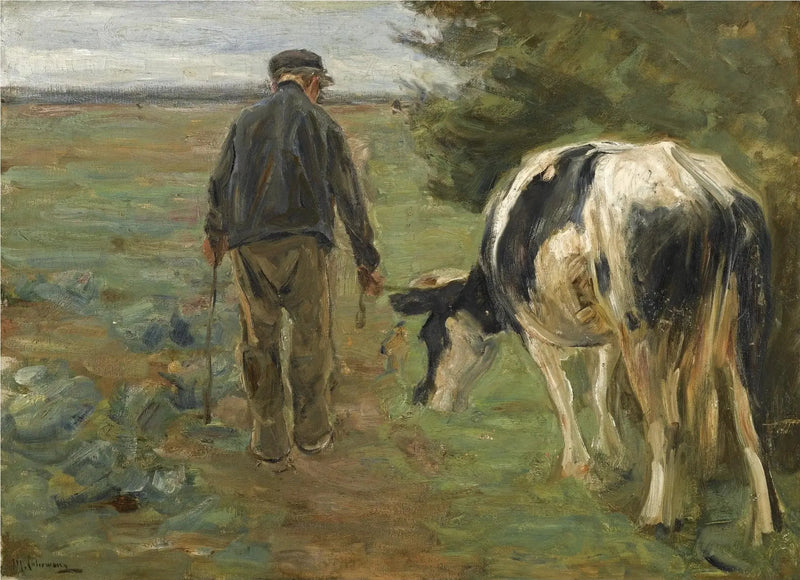 Rolnik i krowa - Max Liebermann