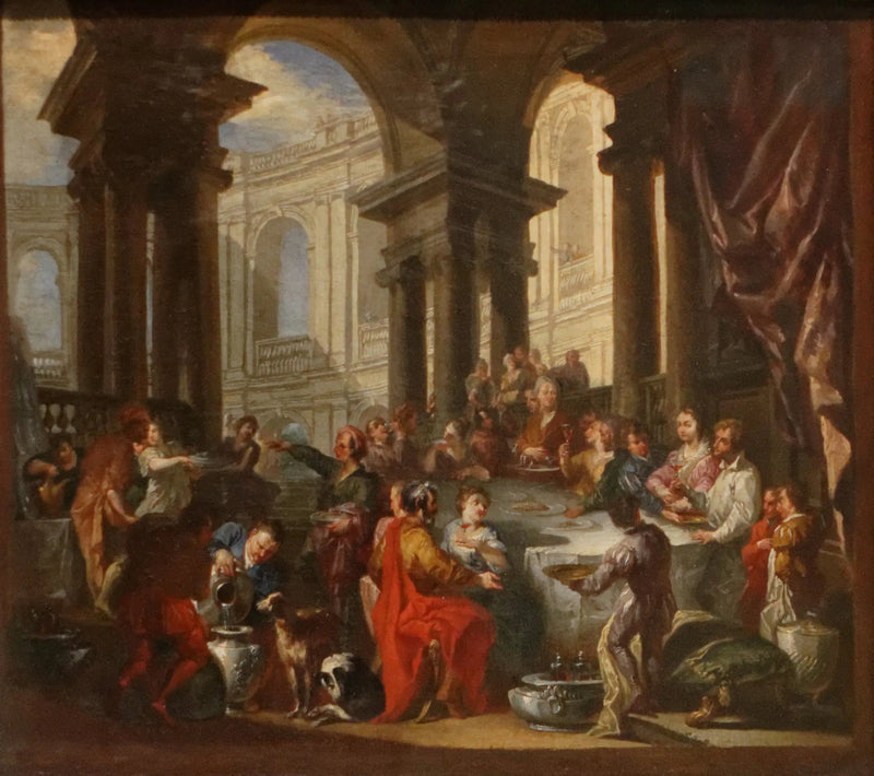 Uczta pod portykiem w stylu jońskim - Giovanni Paolo Panini