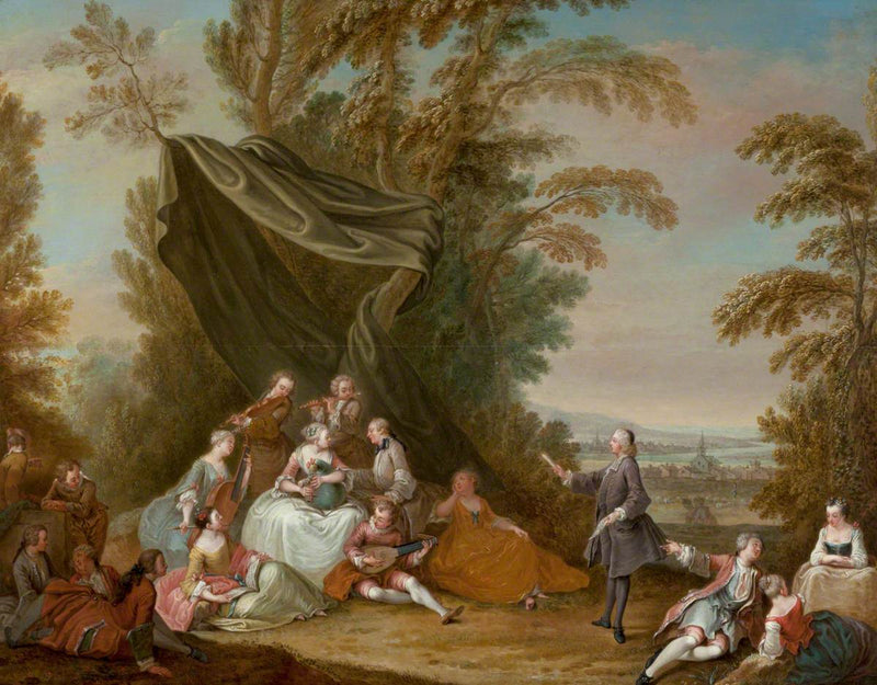 Fête Champêtre : Fête musicale sous un auvent - Antoine Watteau