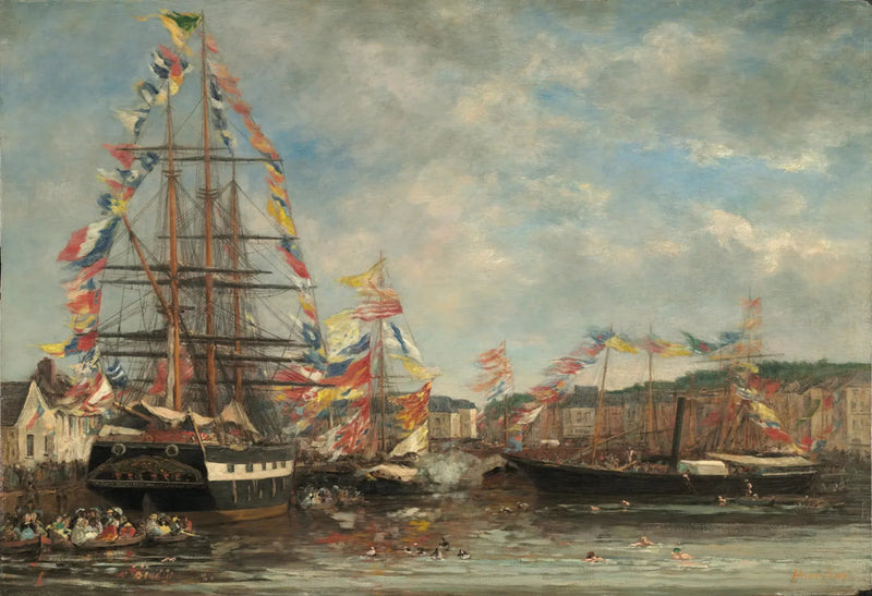 Święto w porcie Honfleur - Eugène Boudin