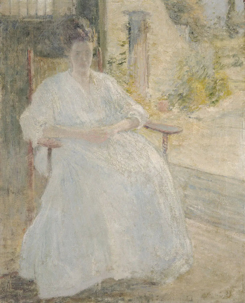 Postać na słońcu (żona artysty) - John Henry Twachtman