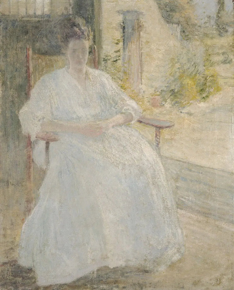 Postać na słońcu (żona artysty) - John Henry Twachtman